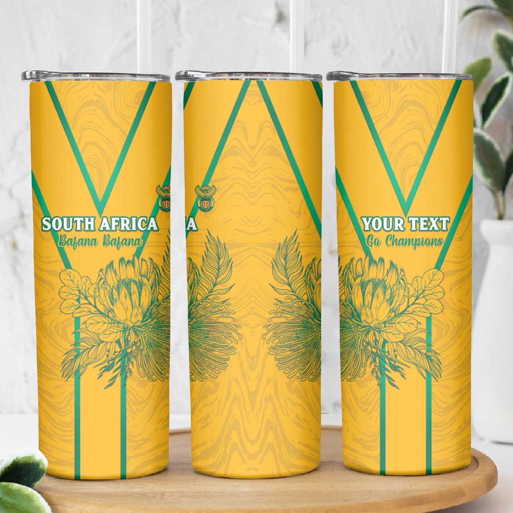 Custom Afro South Africa Soccer Skinny Tumbler Go Champions LT15