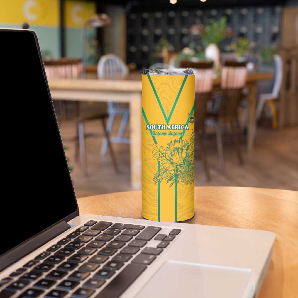 Custom Afro South Africa Soccer Skinny Tumbler Go Champions LT15