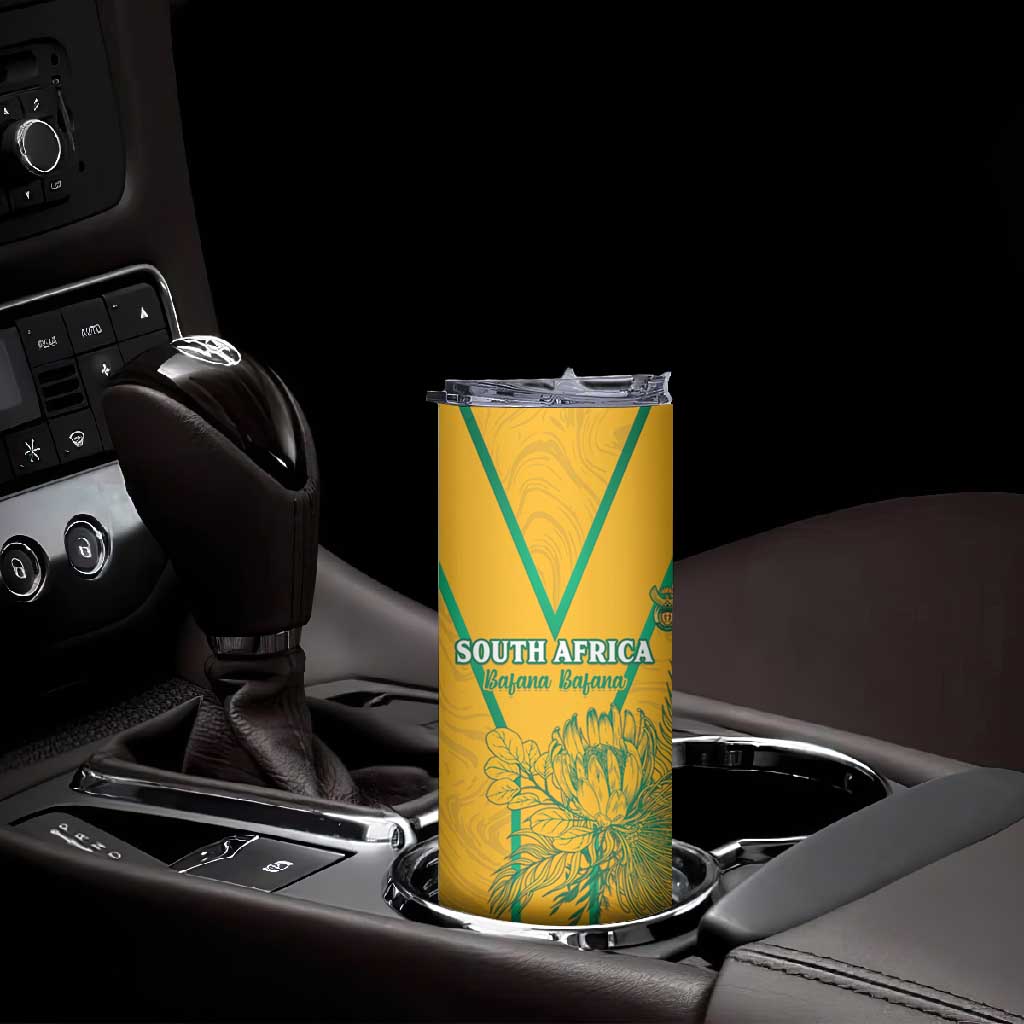 Custom Afro South Africa Soccer Skinny Tumbler Go Champions LT15