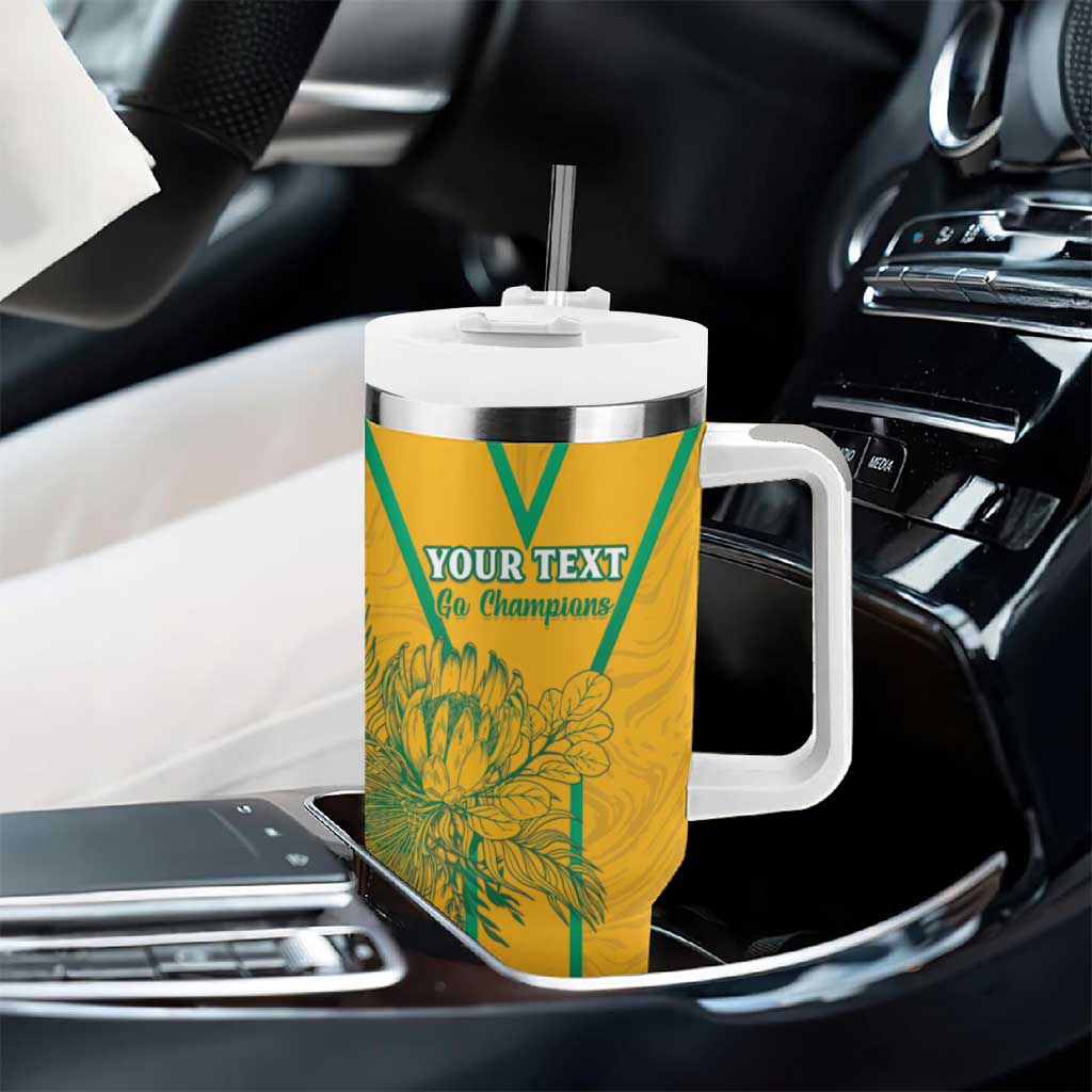 Custom Afro South Africa Soccer Tumbler With Handle Go Champions LT15