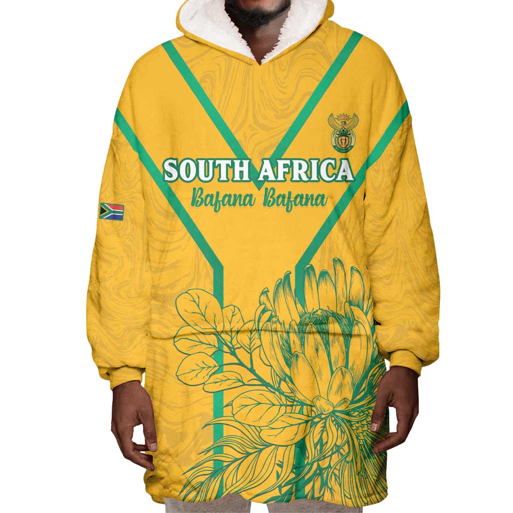 Custom Afro South Africa Soccer Wearable Blanket Hoodie Go Champions LT15