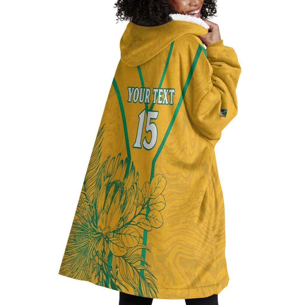 Custom Afro South Africa Soccer Wearable Blanket Hoodie Go Champions LT15