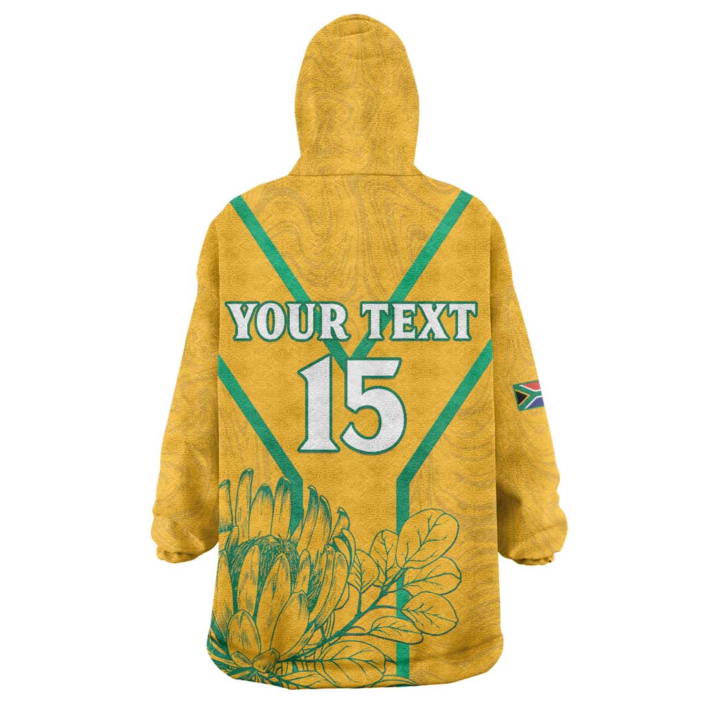 Custom Afro South Africa Soccer Wearable Blanket Hoodie Go Champions LT15