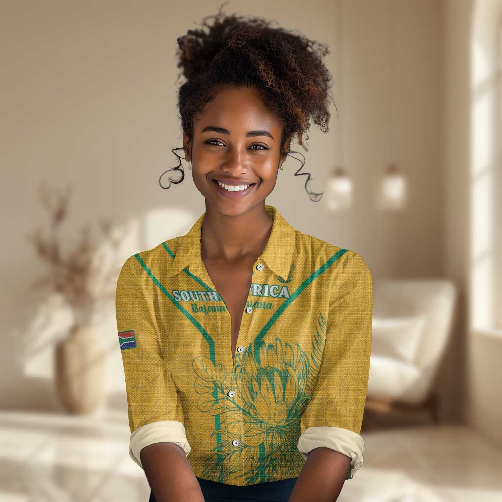 Custom Afro South Africa Soccer Women Casual Shirt Go Champions LT15