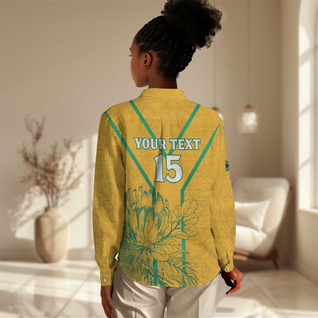 Custom Afro South Africa Soccer Women Casual Shirt Go Champions LT15