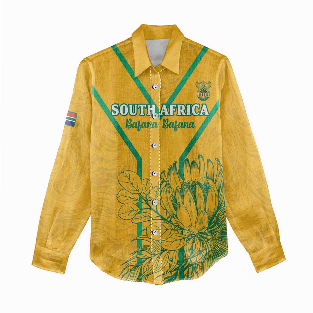 Custom Afro South Africa Soccer Women Casual Shirt Go Champions LT15