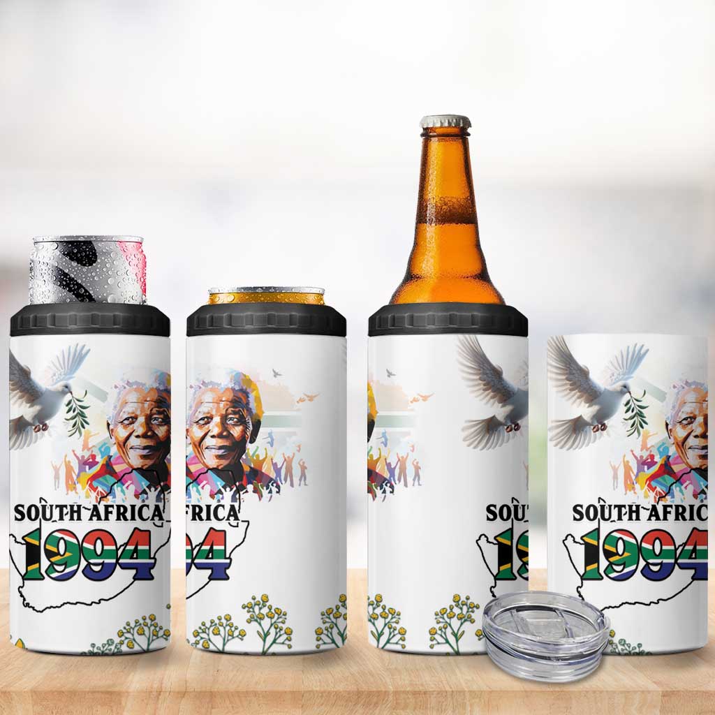 Afro South Africa Freedom Day 4 in 1 Can Cooler Tumbler Nelson Mandela LT15
