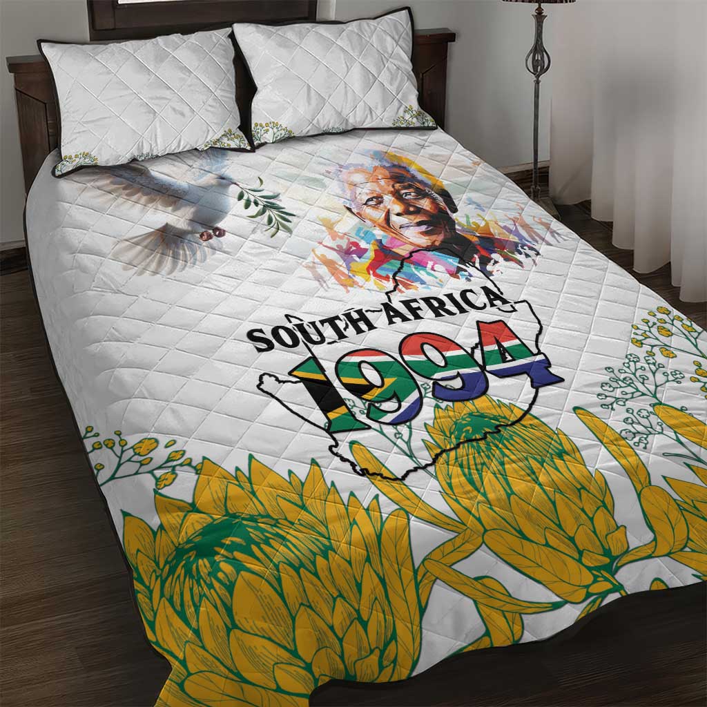 Afro South Africa Freedom Day Quilt Bed Set Nelson Mandela LT15