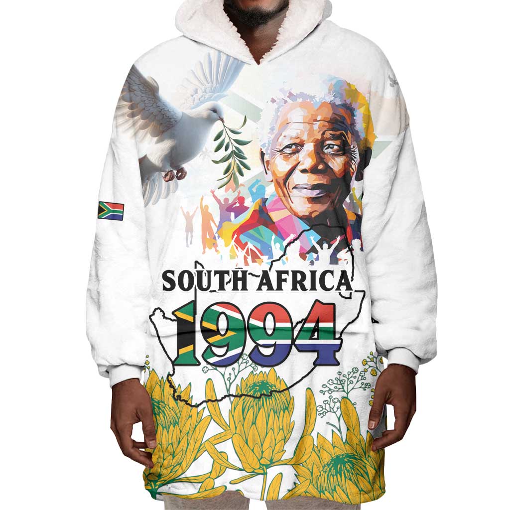 Afro South Africa Freedom Day Wearable Blanket Hoodie Nelson Mandela LT15
