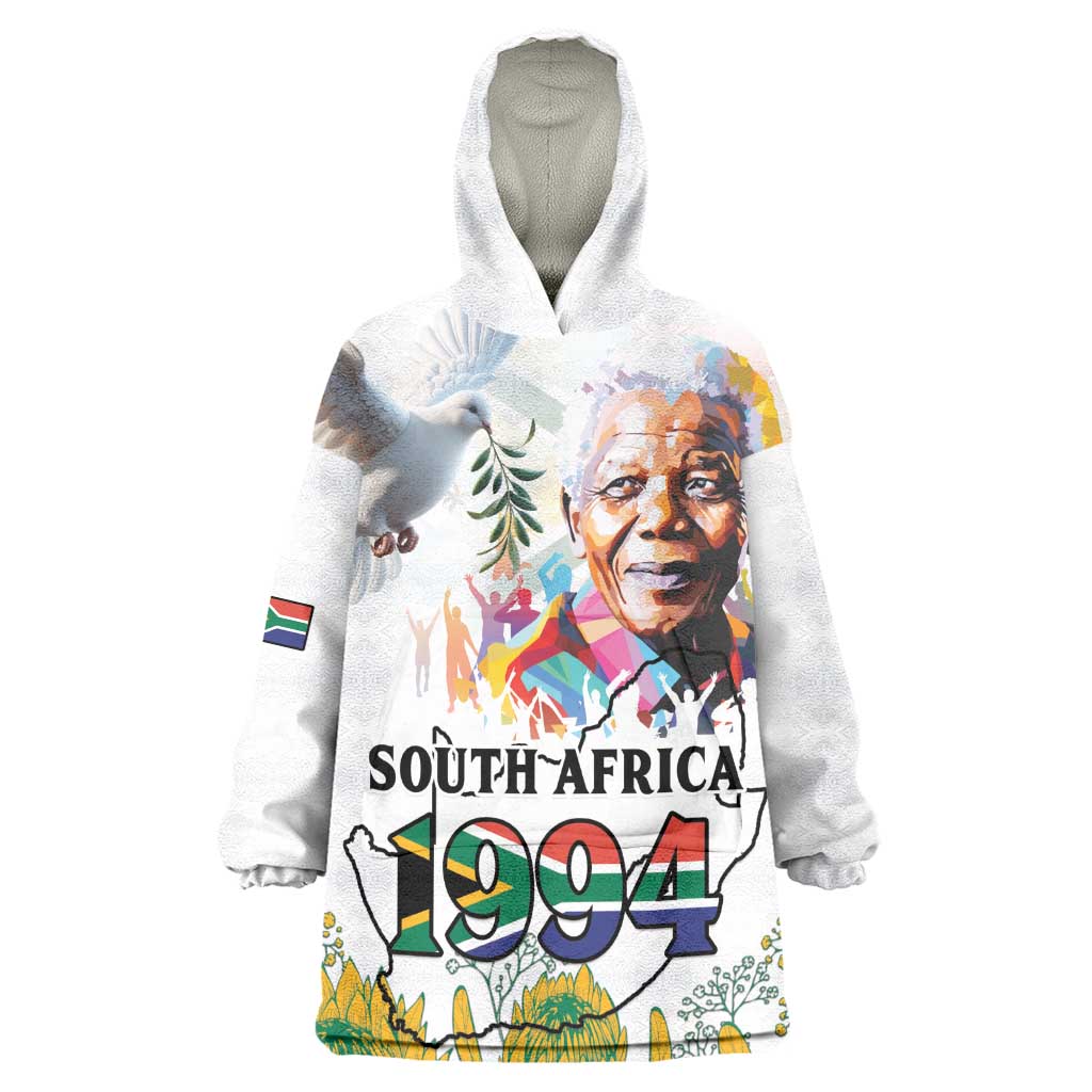 Afro South Africa Freedom Day Wearable Blanket Hoodie Nelson Mandela LT15