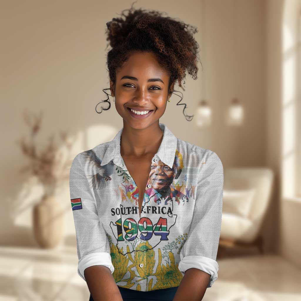 Afro South Africa Freedom Day Women Casual Shirt Nelson Mandela LT15