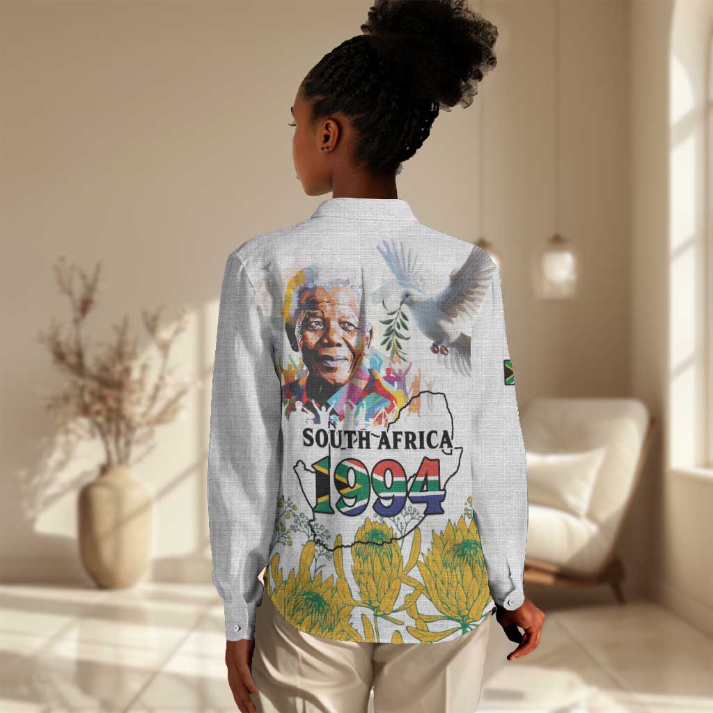 Afro South Africa Freedom Day Women Casual Shirt Nelson Mandela LT15