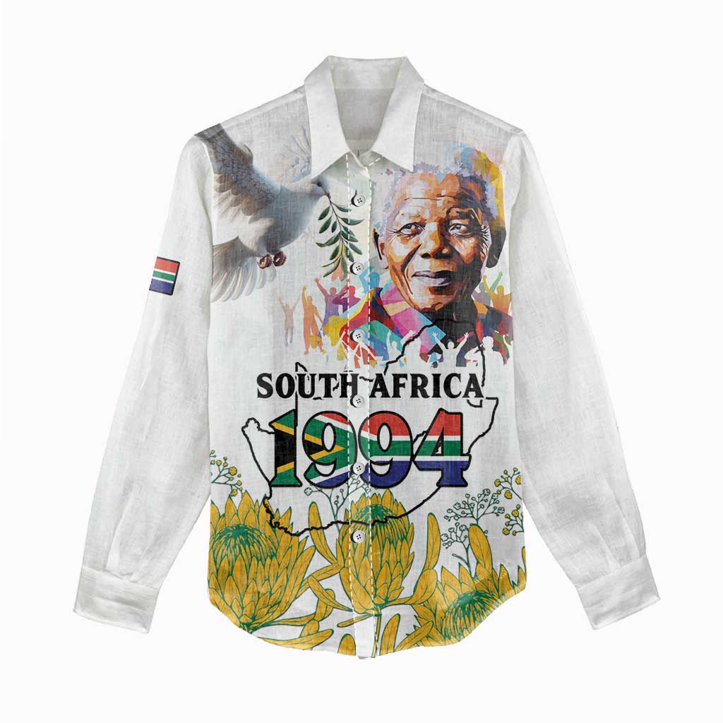 Afro South Africa Freedom Day Women Casual Shirt Nelson Mandela LT15