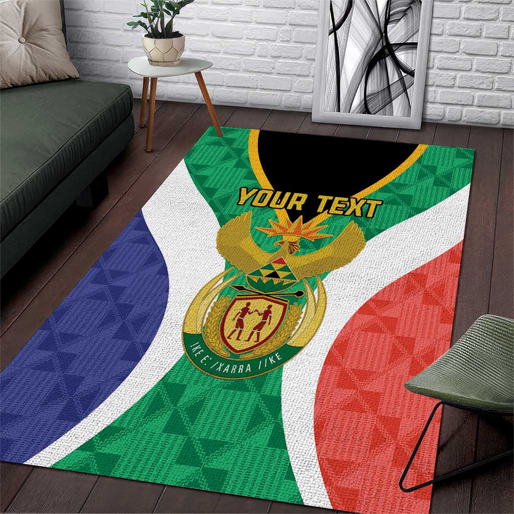 Personalised South Africa Area Rug Coat Of Arms Flag Style LT15