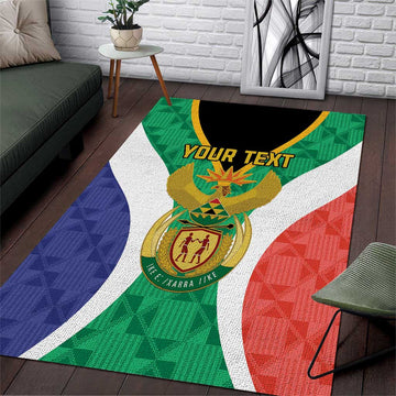 Personalised South Africa Area Rug Coat Of Arms Flag Style LT15