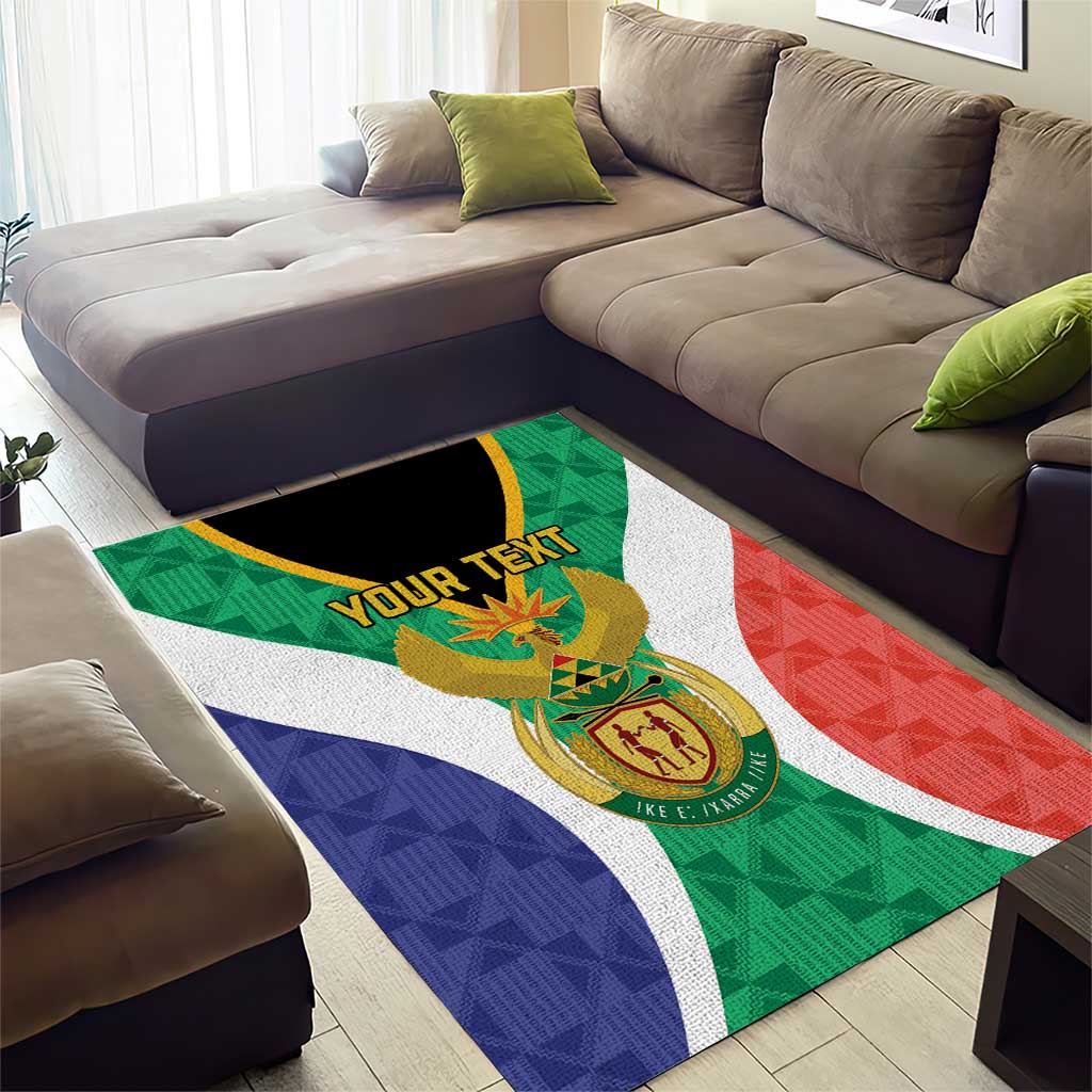 Personalised South Africa Area Rug Coat Of Arms Flag Style LT15