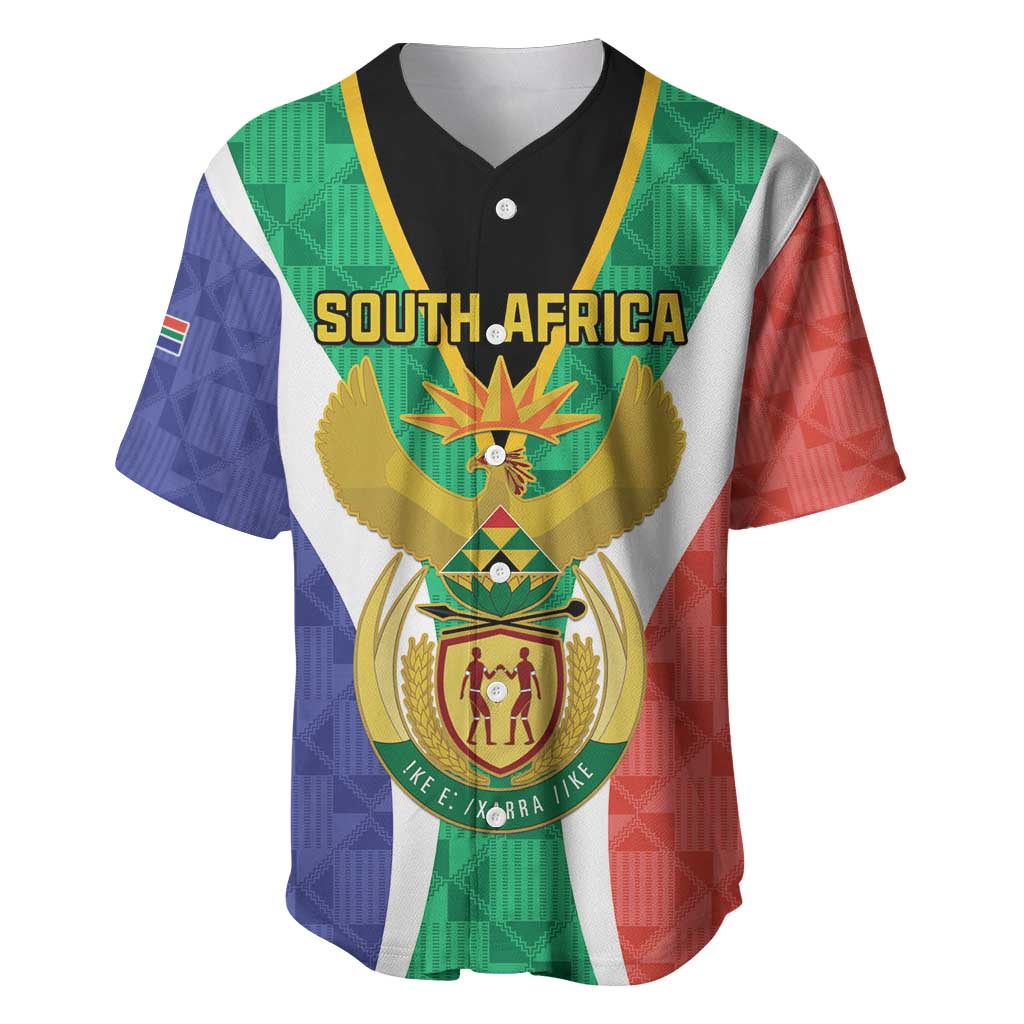 Personalised South Africa Baseball Jersey Coat Of Arms Flag Style LT15