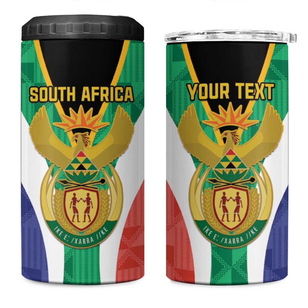 Personalised South Africa 4 in 1 Can Cooler Tumbler Coat Of Arms Flag Style LT15