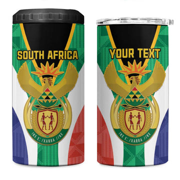 Personalised South Africa 4 in 1 Can Cooler Tumbler Coat Of Arms Flag Style LT15