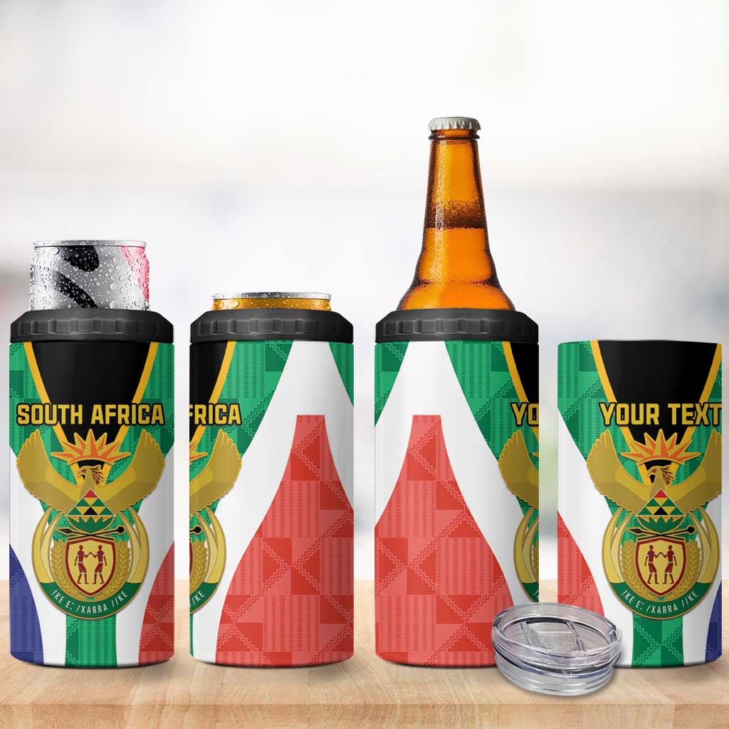 Personalised South Africa 4 in 1 Can Cooler Tumbler Coat Of Arms Flag Style LT15