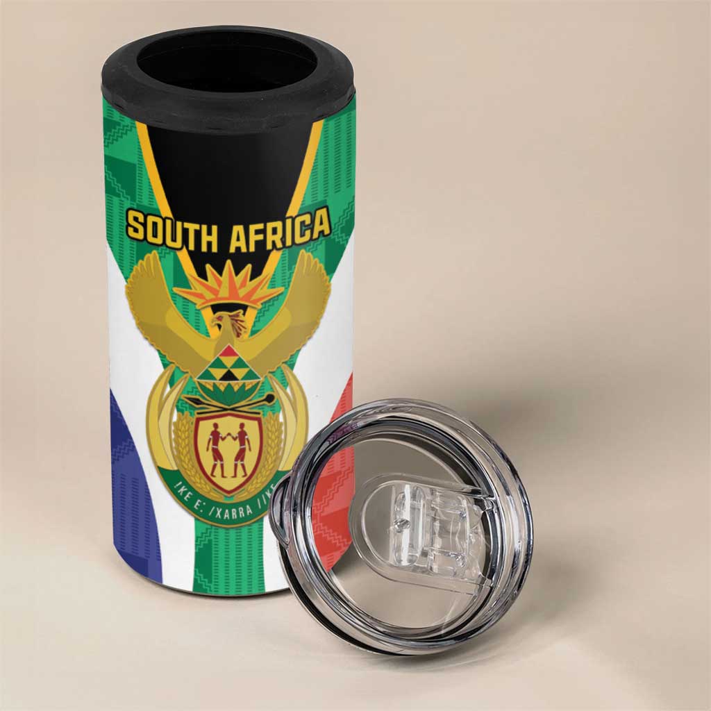 Personalised South Africa 4 in 1 Can Cooler Tumbler Coat Of Arms Flag Style LT15