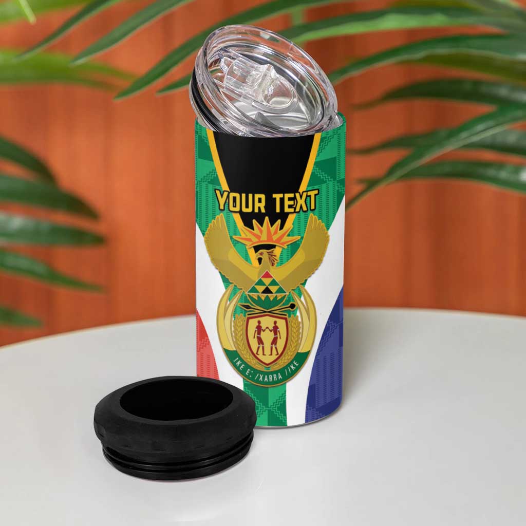 Personalised South Africa 4 in 1 Can Cooler Tumbler Coat Of Arms Flag Style LT15