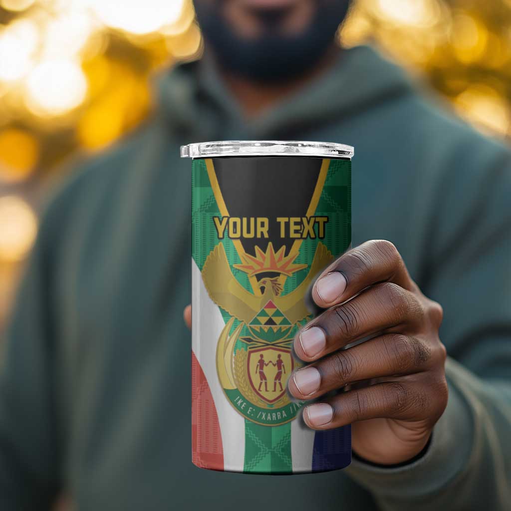 Personalised South Africa 4 in 1 Can Cooler Tumbler Coat Of Arms Flag Style LT15