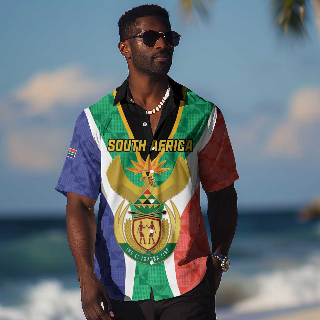 Personalised South Africa Hawaiian Shirt Coat Of Arms Flag Style LT15