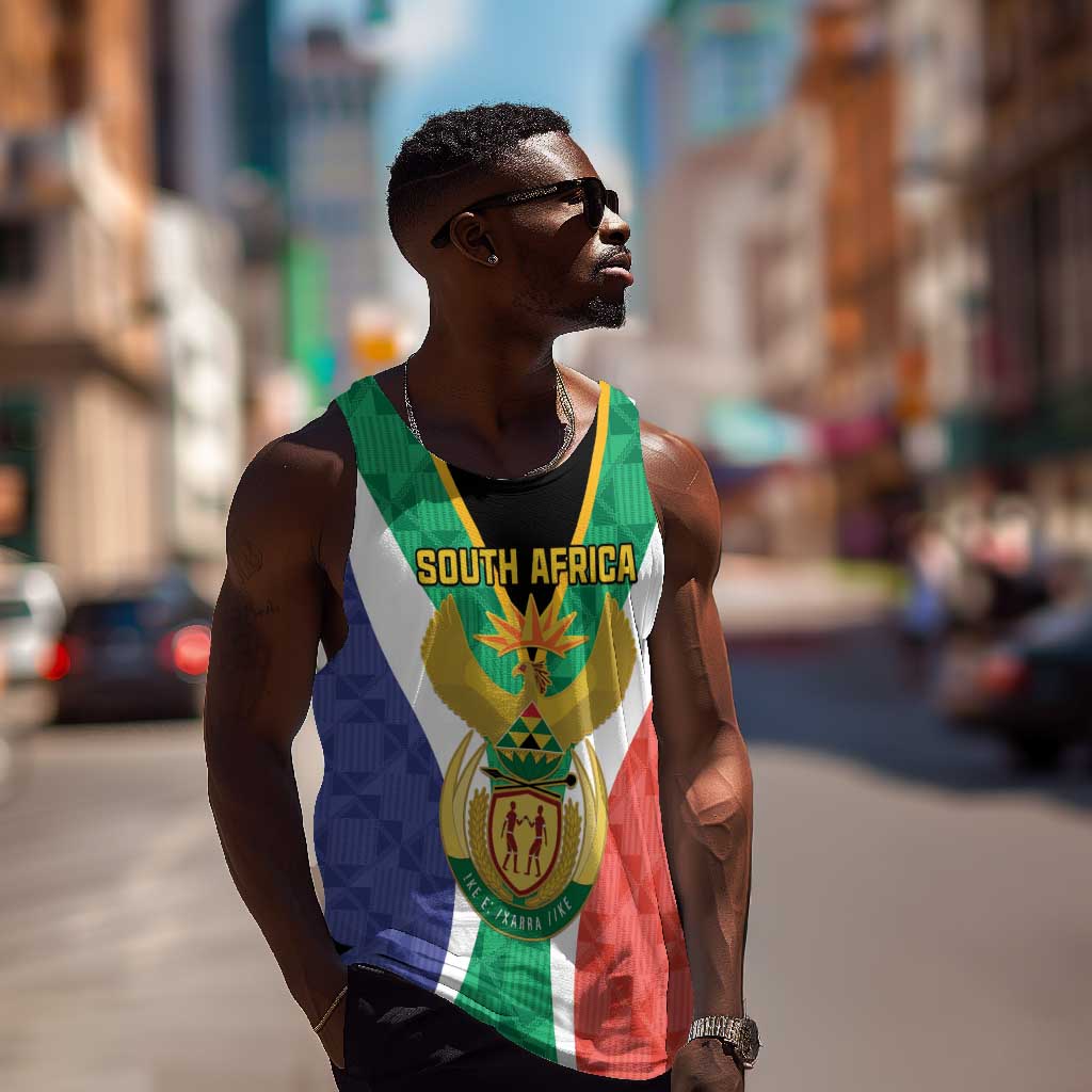 Personalised South Africa Men Tank Top Coat Of Arms Flag Style LT15