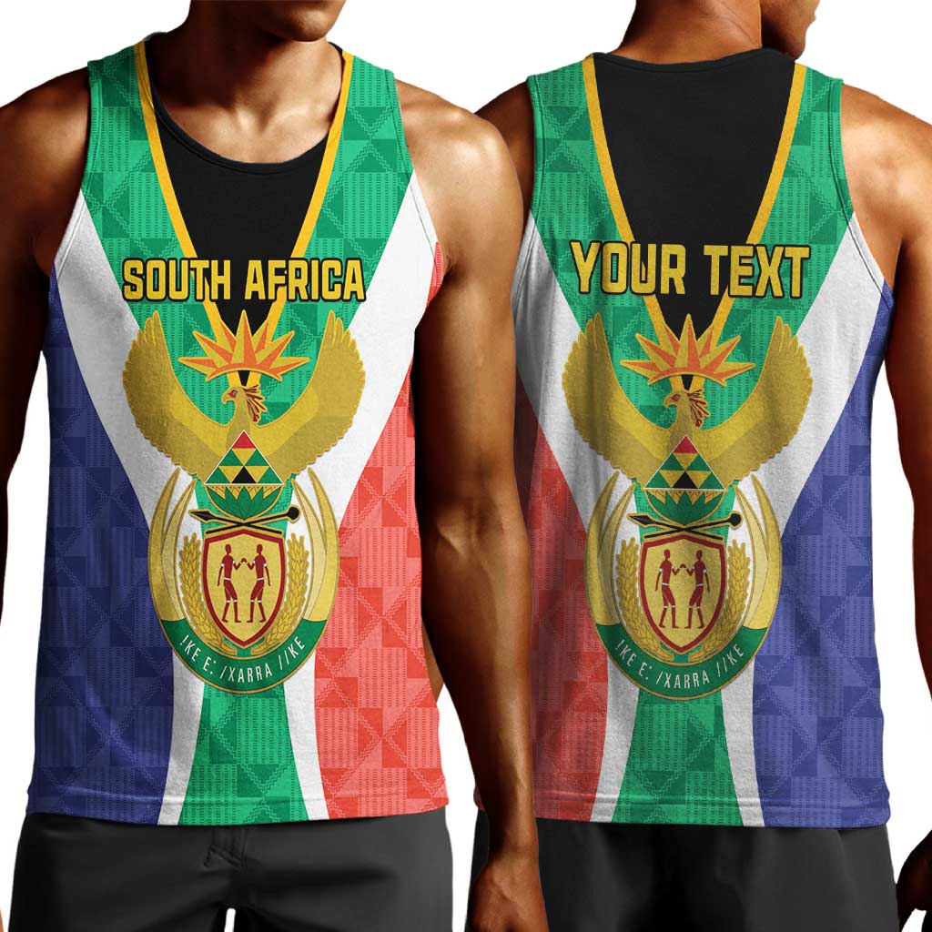 Personalised South Africa Men Tank Top Coat Of Arms Flag Style LT15