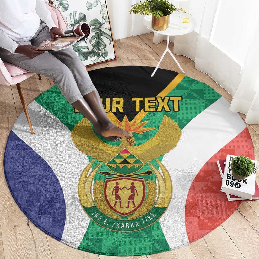 Personalised South Africa Round Carpet Coat Of Arms Flag Style LT15