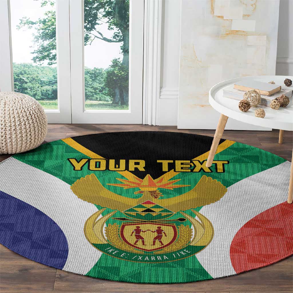 Personalised South Africa Round Carpet Coat Of Arms Flag Style LT15
