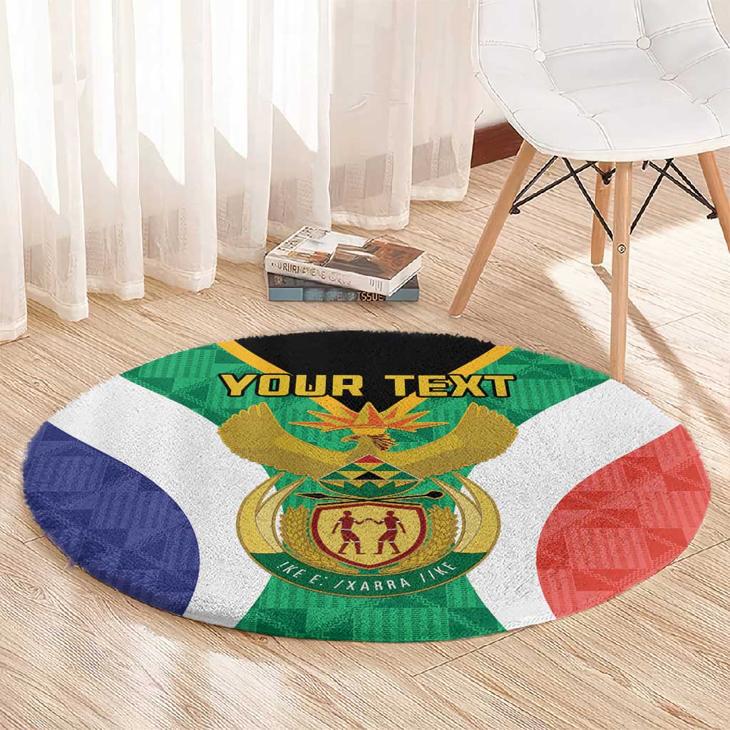 Personalised South Africa Round Carpet Coat Of Arms Flag Style LT15