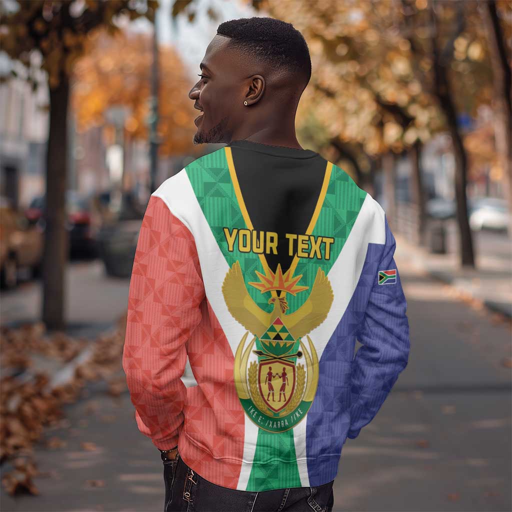 Personalised South Africa Sweatshirt Coat Of Arms Flag Style LT15