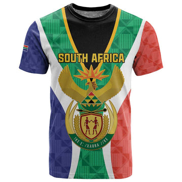 Personalised South Africa T shirt Coat Of Arms Flag Style LT15