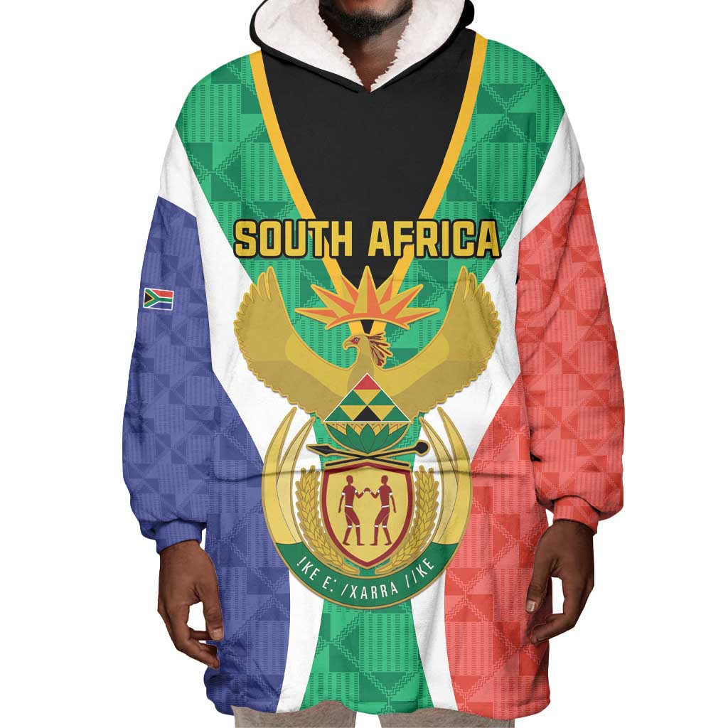 Personalised South Africa Wearable Blanket Hoodie Coat Of Arms Flag Style LT15