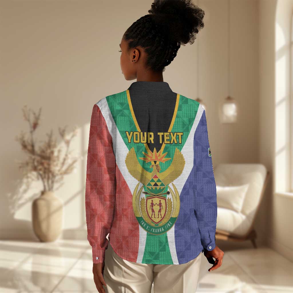 Personalised South Africa Women Casual Shirt Coat Of Arms Flag Style LT15