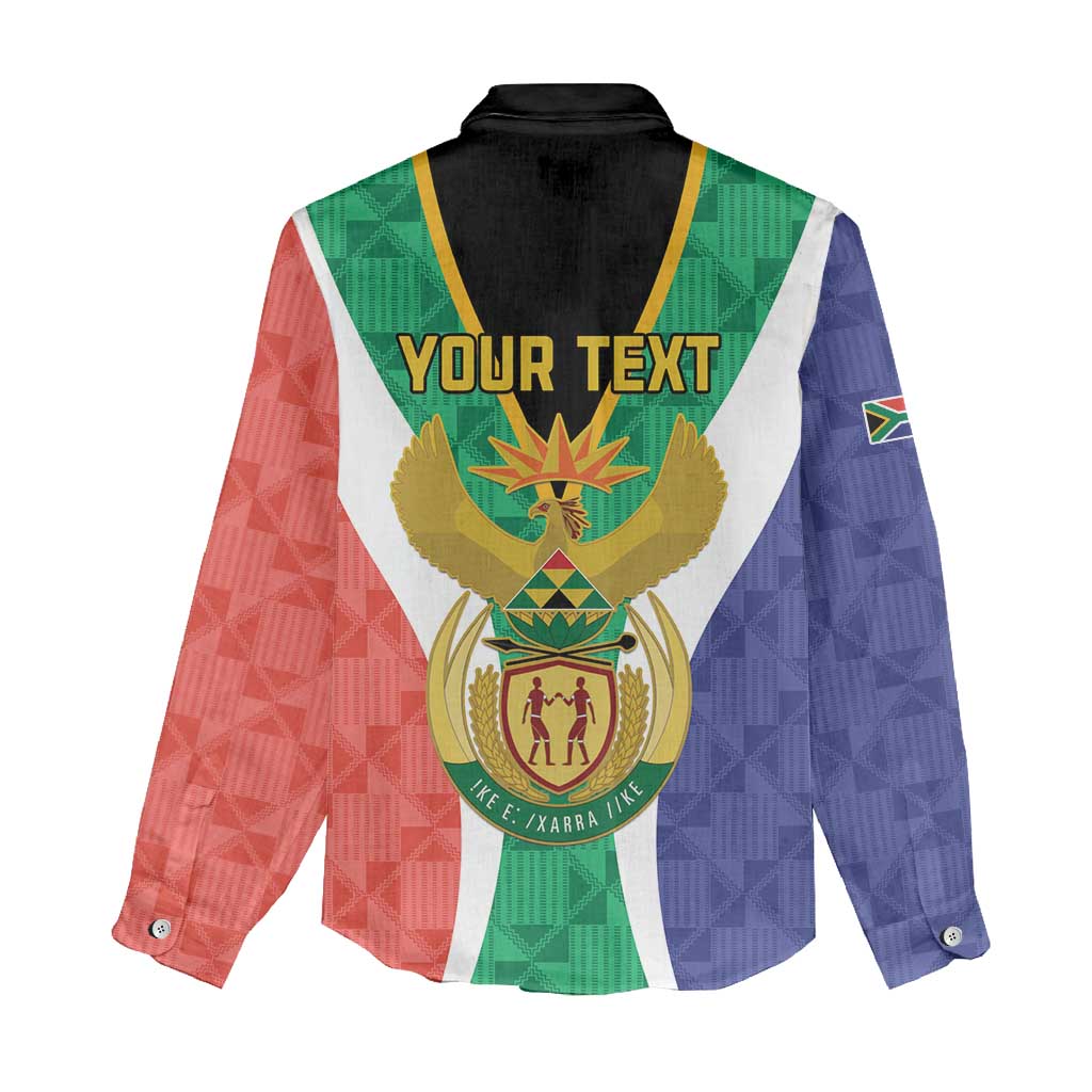Personalised South Africa Women Casual Shirt Coat Of Arms Flag Style LT15