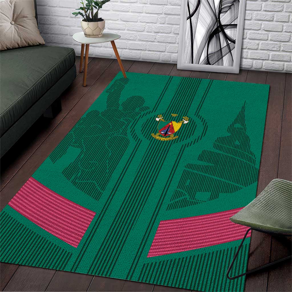 Custom Cameroun Football Area Rug Allez les Lions LT15