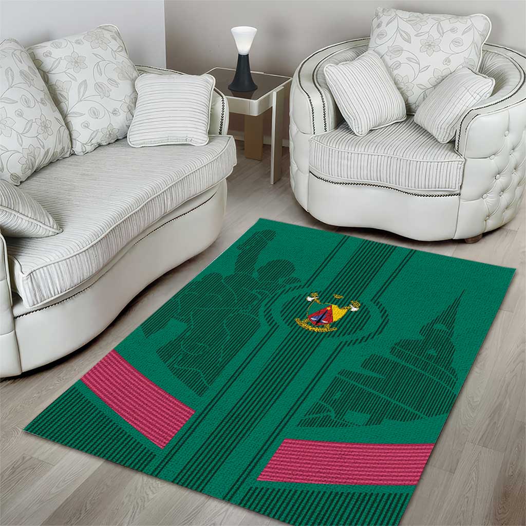 Custom Cameroun Football Area Rug Allez les Lions LT15