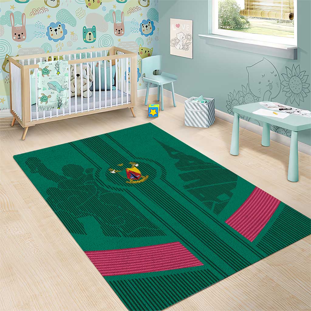 Custom Cameroun Football Area Rug Allez les Lions LT15