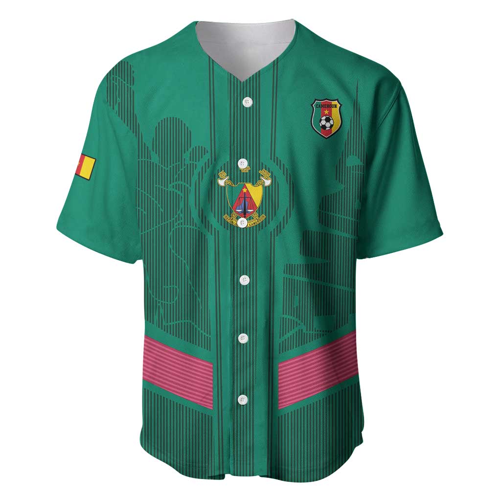 Custom Cameroun Football Baseball Jersey Allez les Lions LT15