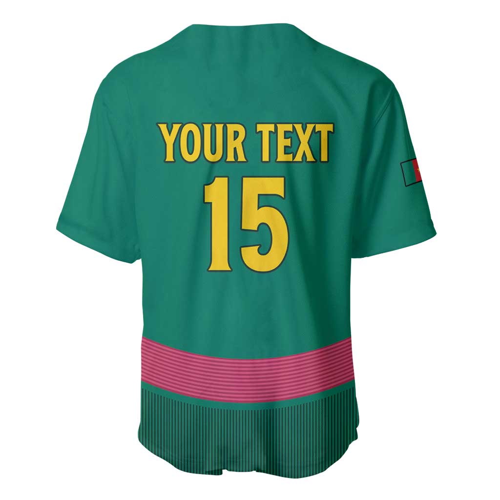 Custom Cameroun Football Baseball Jersey Allez les Lions LT15