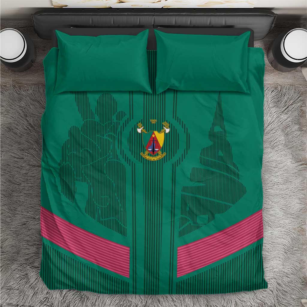Custom Cameroun Football Bedding Set Allez les Lions LT15