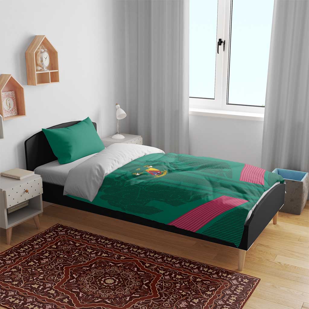 Custom Cameroun Football Bedding Set Allez les Lions LT15