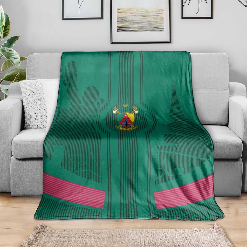 Custom Cameroun Football Blanket Allez les Lions LT15