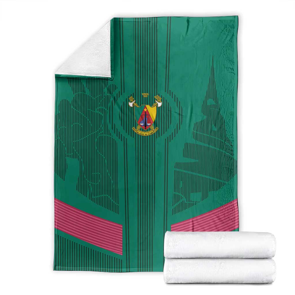 Custom Cameroun Football Blanket Allez les Lions LT15