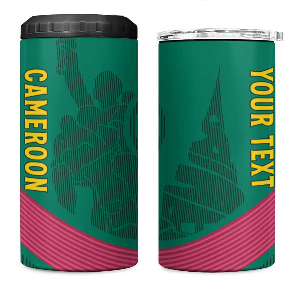 Custom Cameroun Football 4 in 1 Can Cooler Tumbler Allez les Lions LT15