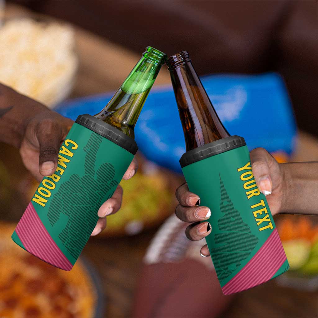 Custom Cameroun Football 4 in 1 Can Cooler Tumbler Allez les Lions LT15