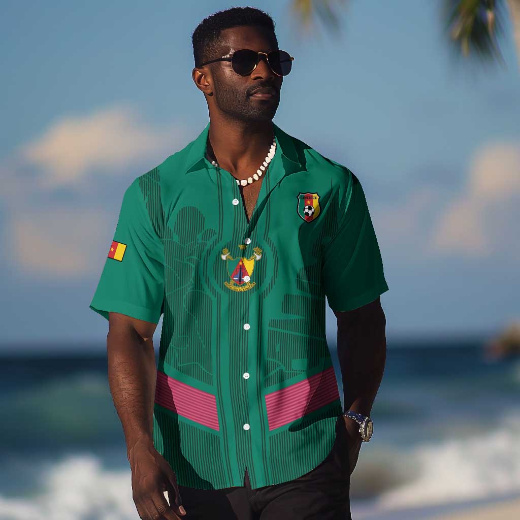 Custom Cameroun Football Hawaiian Shirt Allez les Lions LT15